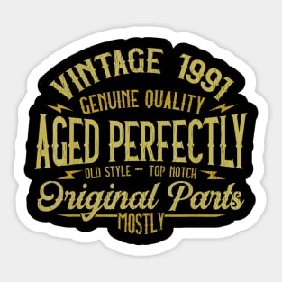 Vintage 1991 29th Birthday 29 Years Old Gift Sticker